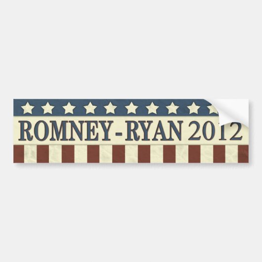 Autocollant De Voiture Mitt Romney Paul Ryan en 2012 (Devant)