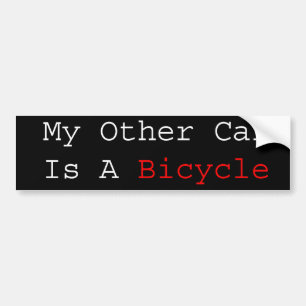 Autocollant De Voiture Mon autre voiture est une bicyclette