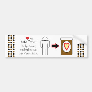 Autocollant De Voiture Mon beurre d'arachide d'amours de Boston Terrier