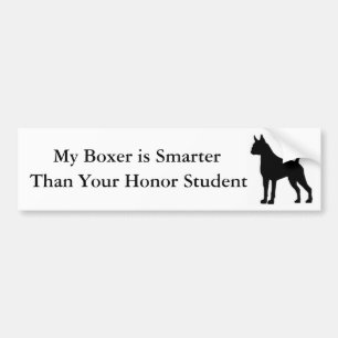 Autocollant De Voiture Mon boxeur est plus futé que votre étudiant