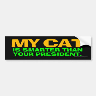 Autocollant De Voiture Mon chat est plus futé que votre président
