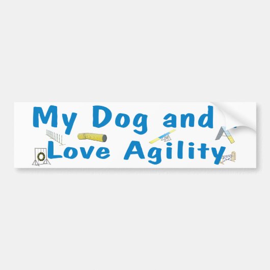 Autocollant De Voiture Mon chien et moi aiment l'agilité (Devant)