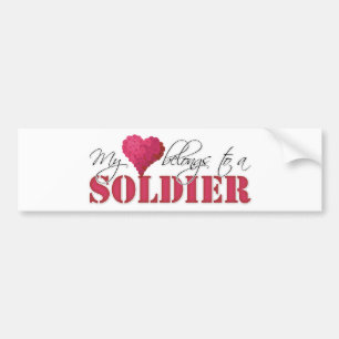Autocollant De Voiture Mon coeur appartient à un soldat