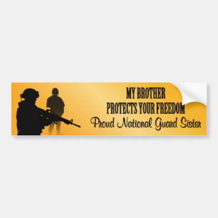 Autocollant De Voiture Mon frère protège votre liberté (garde national