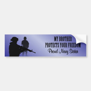 Autocollant De Voiture Mon frère protège votre liberté (la soeur de