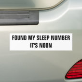 Autocollant De Voiture Mon nombre de sommeil est midi (En voiture)