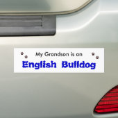Autocollant De Voiture Mon petit-fils est un bouledogue anglais (En voiture)