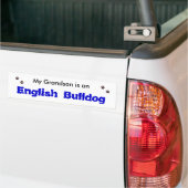 Autocollant De Voiture Mon petit-fils est un bouledogue anglais (Sur camion)