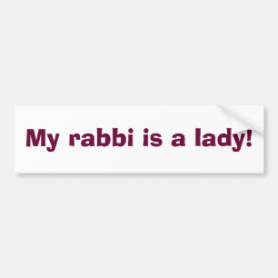 Autocollant De Voiture Mon rabbin est une dame !