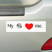 Autocollant De Voiture Mon tzu de shih m'aime (En voiture)