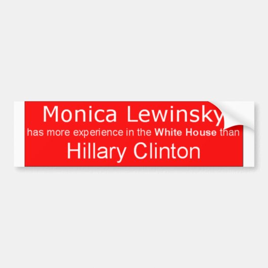Autocollant De Voiture Monica Lewinsky pour le président ! (Devant)