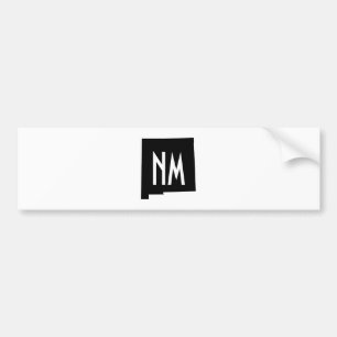 Autocollant De Voiture Monogramme Nouveau-Mexique blanc et noir