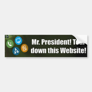 Autocollant De Voiture Monsieur le Président - démolissez ce site Web -