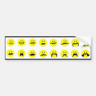 Autocollant De Voiture Moodstaches font face à l'adhésif pour pare-chocs