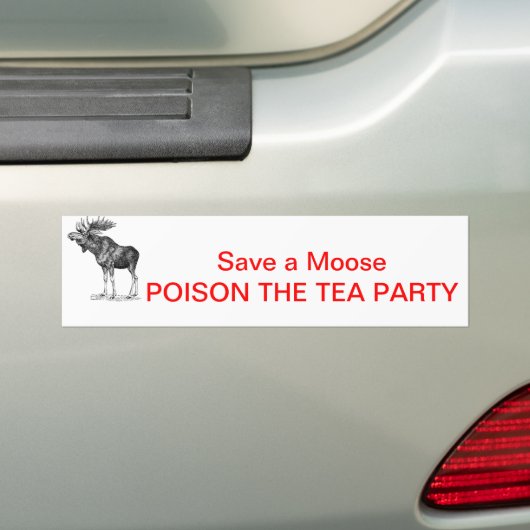 Autocollant De Voiture moose-1, sauvent un orignal EMPOISONNENT LE THÉ (En voiture)