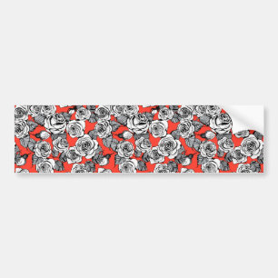Autocollant De Voiture Motif blanc roses