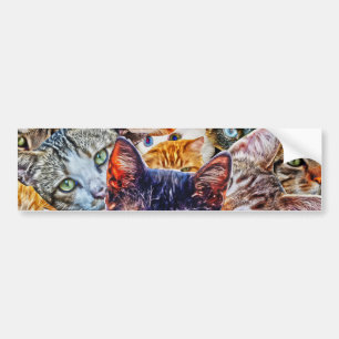 Autocollant De Voiture Motif d'art de chat