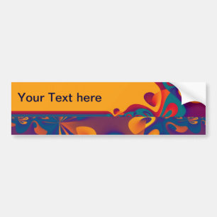 Autocollant De Voiture Motif de design graphique - orange violet + votre