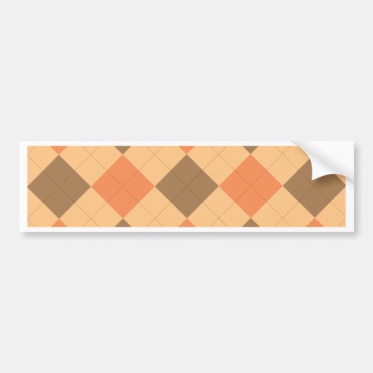 Autocollant De Voiture motif de Jacquard Brown et orange (Devant)