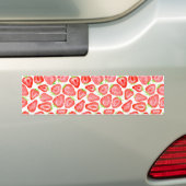Autocollant De Voiture Motif de tranches de fraise d'aquarelle (En voiture)