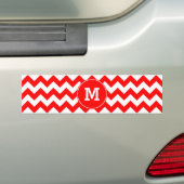 Autocollant De Voiture Motif de Zigzag rouge monogramme (En voiture)