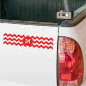 Autocollant De Voiture Motif de Zigzag rouge monogramme (Sur camion)
