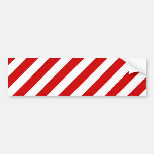 Autocollant De Voiture Motif diagonal rouge et blanc de rayures