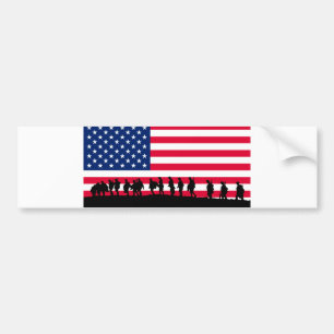 Autocollant De Voiture Motif drapeau Patriot USA Soldiers