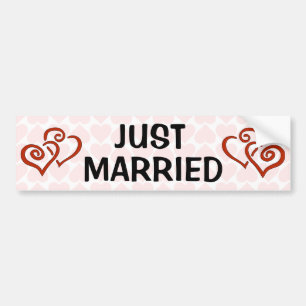 Autocollant De Voiture Motif entrelacé romantique de coeur juste marié