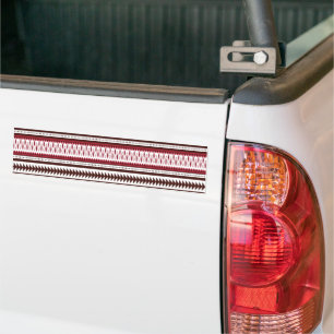 Autocollant De Voiture motif rayé rouge et blanc