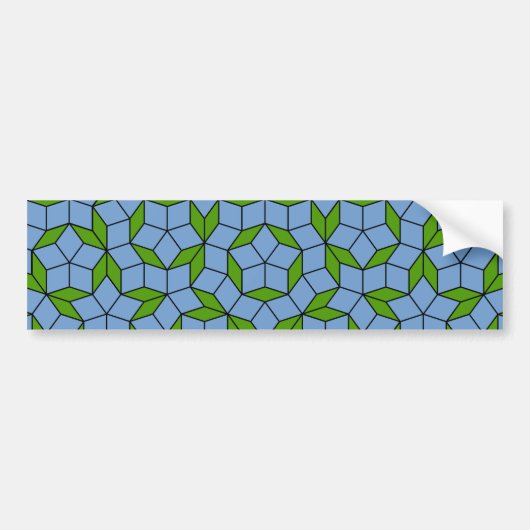 Autocollant De Voiture Motif Rhombus Penrose vert et bleu (Devant)