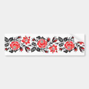 Autocollant De Voiture Motif russe Rose rouge&noir