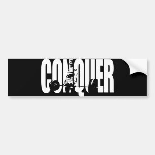 Autocollant De Voiture Motivation pour le poids féminin - CONQUER