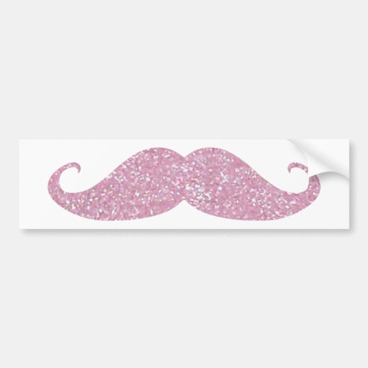 Autocollant De Voiture Moustache rose drôle de Bling (Devant)