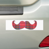 Autocollant De Voiture Moustache rouge de tartan (En voiture)