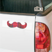Autocollant De Voiture Moustache rouge de tartan (Sur camion)