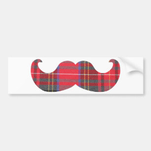Autocollant De Voiture Moustache rouge de tartan
