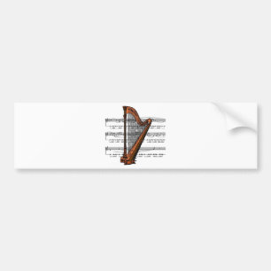 Autocollant De Voiture Musical 02 B d'harpe