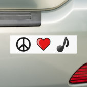Autocollant De Voiture Musique d'amour de paix (En voiture)