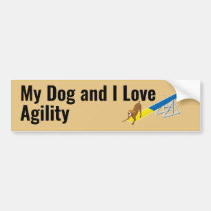 Autocollant De Voiture My Dog and I Love Agility Boxer