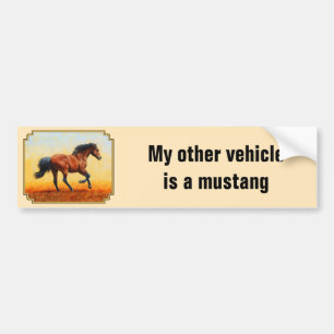 Autocollant De Voiture My Other Vehicle Is A Mustang Horse