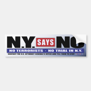 Autocollant De Voiture N.Y. Dit no (l'adhésif pour pare-chocs)