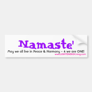 Autocollant De Voiture Namaste', mai nous tous vivons dans la paix -