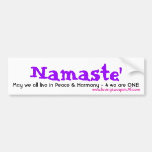 Autocollant De Voiture Namaste', mai nous tous vivons dans la paix -