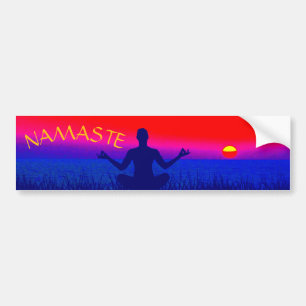 Autocollant De Voiture Namaste Mindfulness Méditation et Yoga Zen Sunset