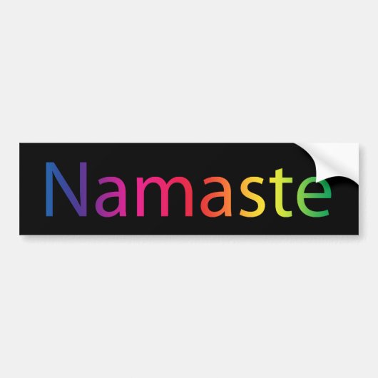 Autocollant De Voiture Namaste Rainbow Inspiration Citation Noire (Devant)