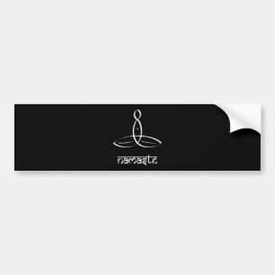 Autocollant De Voiture Namaste - Style sanskrit blanc