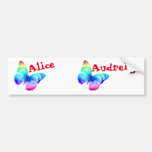 Autocollant De Voiture Nametags Alice et Audreigh Multicolore Butfly