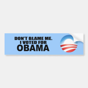 AUTOCOLLANT DE VOITURE NE ME BLÂMEZ PAS, J'A VOTÉ POUR OBAMA