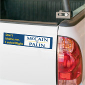 Autocollant De Voiture Ne me blâmez pas. J'ai voté juste (Sur camion)